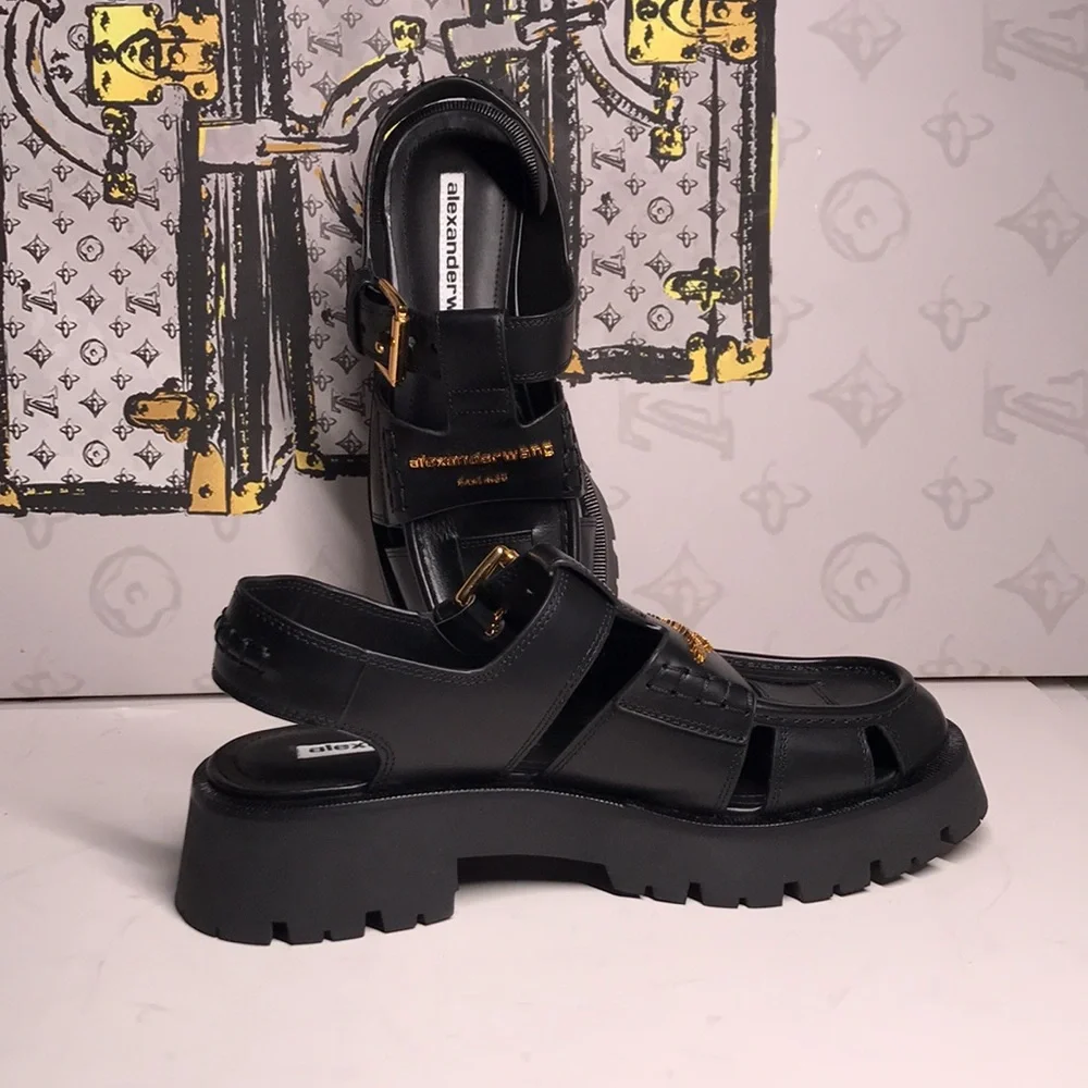 New Authentic Alexander Wang Carter Cage Sandals – Sleek Black Design